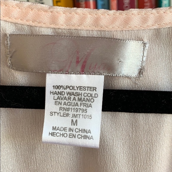 Blush Pink Top w/Petal Collar & Faux Pearl Trim - Picture 5 of 5